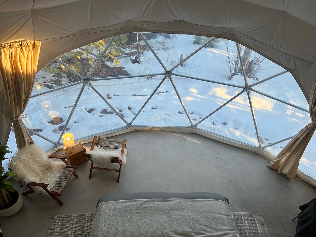 Interior view of dome home from loft