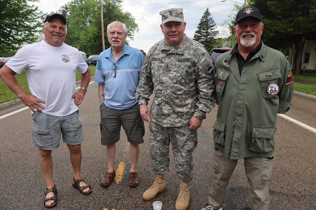 My Dad meeting three of his half-brothers before the Memorial Day Parade in their hometown
