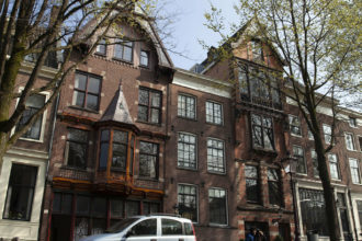 Homes by the canal in Amsterdam